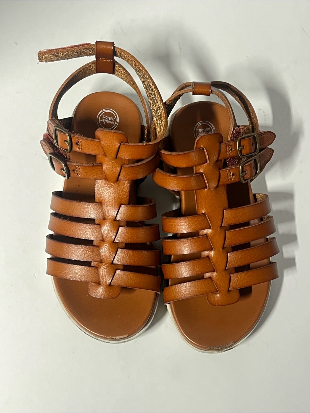 wonder nation Tan Strappy Gladiator Sandals for Kids